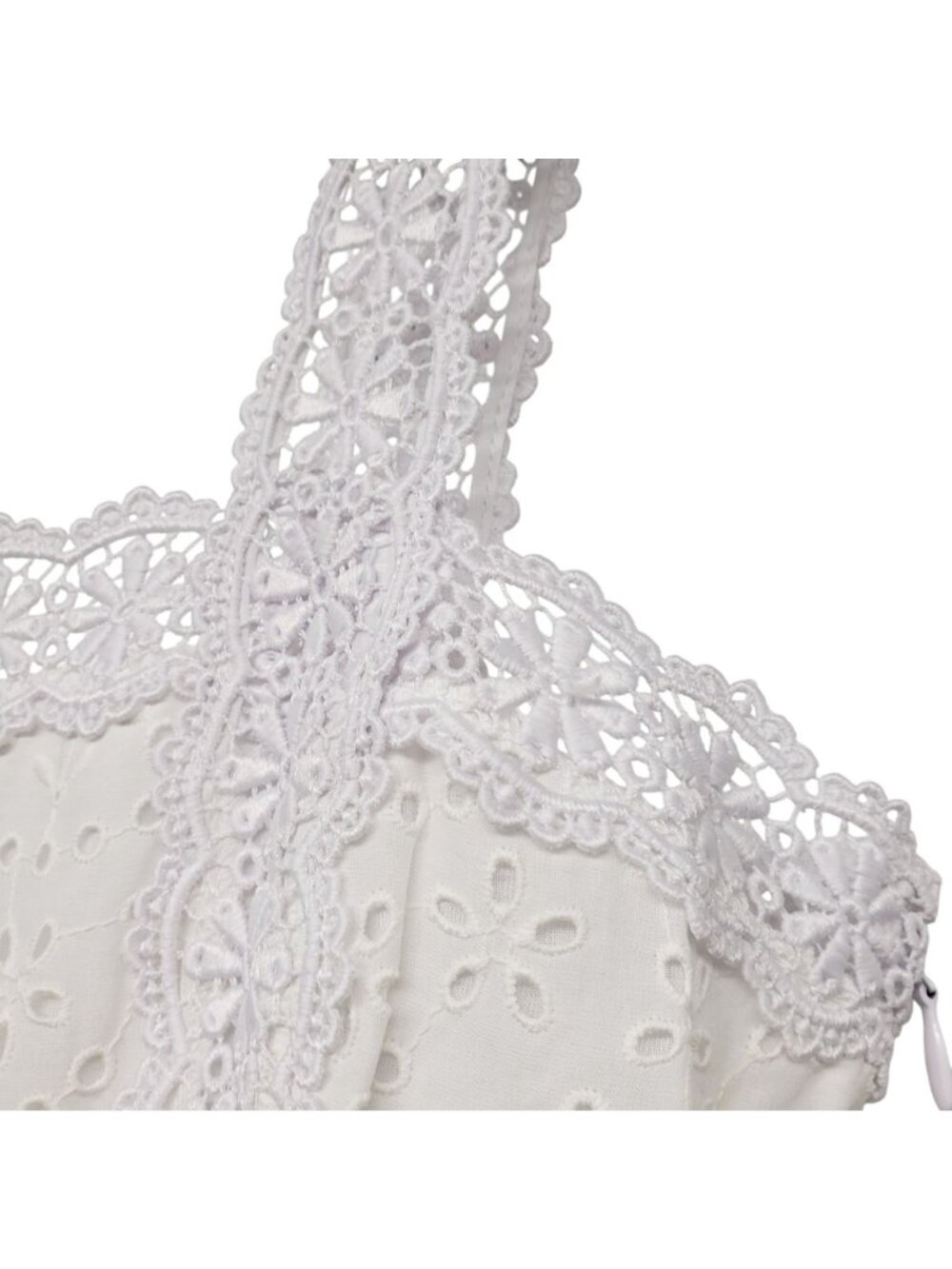 Charo Ruiz Zuma White Eyelet Lace Linen Embroidered Playsuit Romper Boho Beachy - Picture 6 of 14